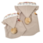Preview: Walkweste mit spitzer Kapuze und Bommel